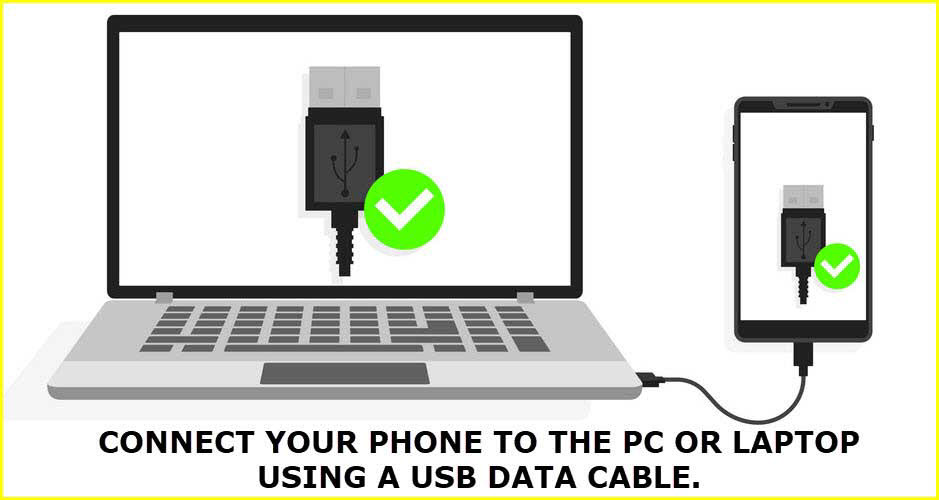Connect your phone to PC using a USB Data cable