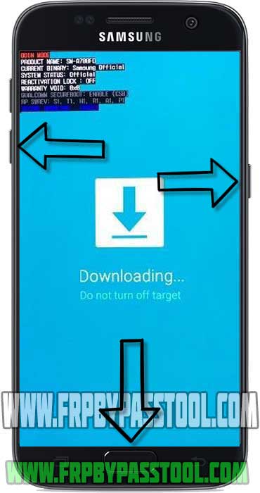 Boot Samsung to Download Mode for FRP Tool