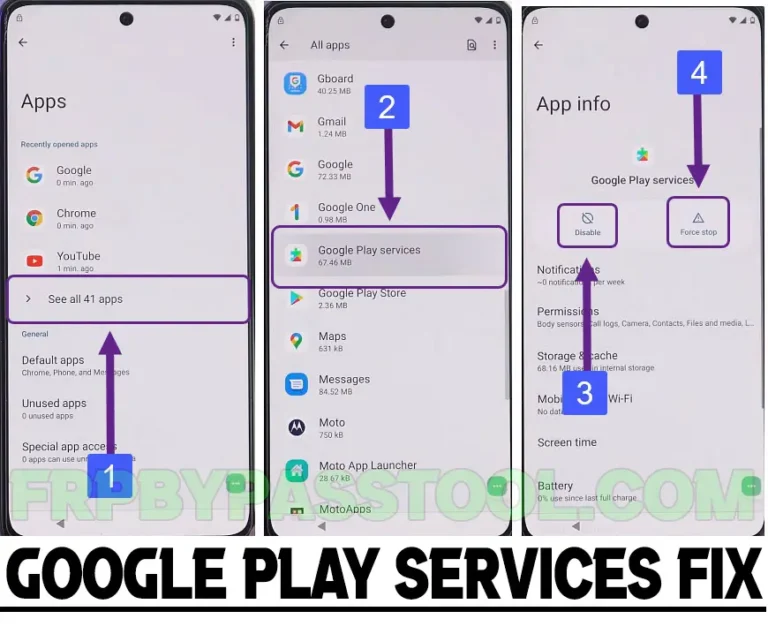 Google Play Services and Android Setup Disable & Force Stop Fix For All Android Devices